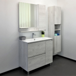 Comforty. Тумба-умывальник Верона-90 дуб белый с раковиной Quadro 90
