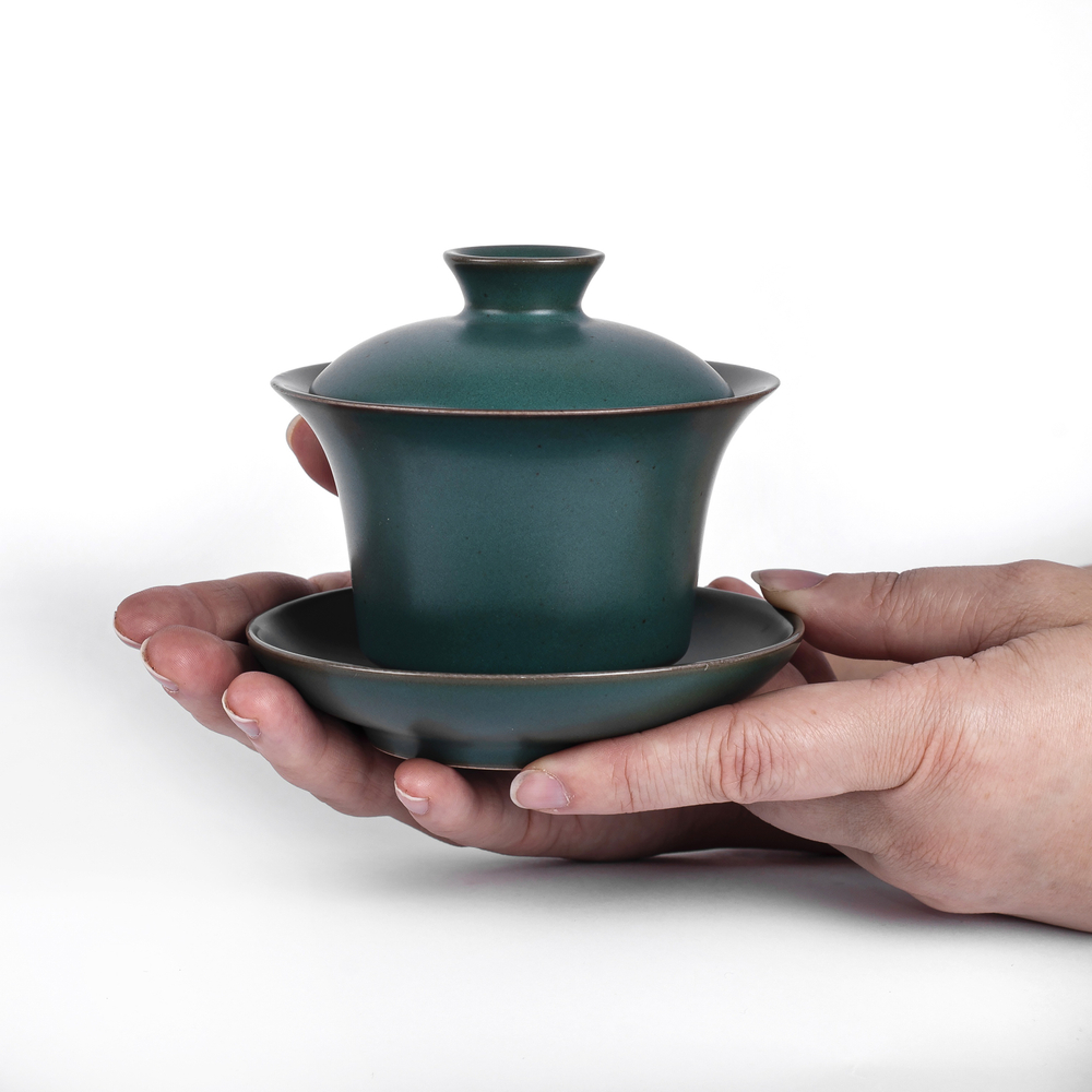 312007 Гайвань МРАМОР "Зеленая", 170мл, фарфор, зеленый