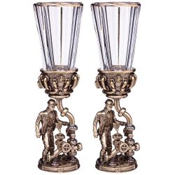 НАБОР ИЗ 2-Х ЛАФИТНИКОВ ДЛЯ ВОДКИ "НЕФТЯНИК" 50 МЛ