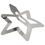 Заколки для волос НАБОР 10 шт., 3,5 см, клик-клак, звездочки, глянцевый, серебристый, MONTE VITA, 457083