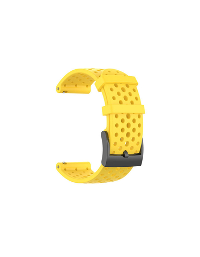 Силиконовый дышащий ремешок Suunto 24 mm для 9 / 9 Baro / 7 / D5 / Spartan Sport быстросъемный (Athletic 1) короткий (Желтый)