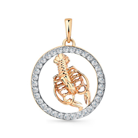 Подвеска из золота 585 пробы с Фианит