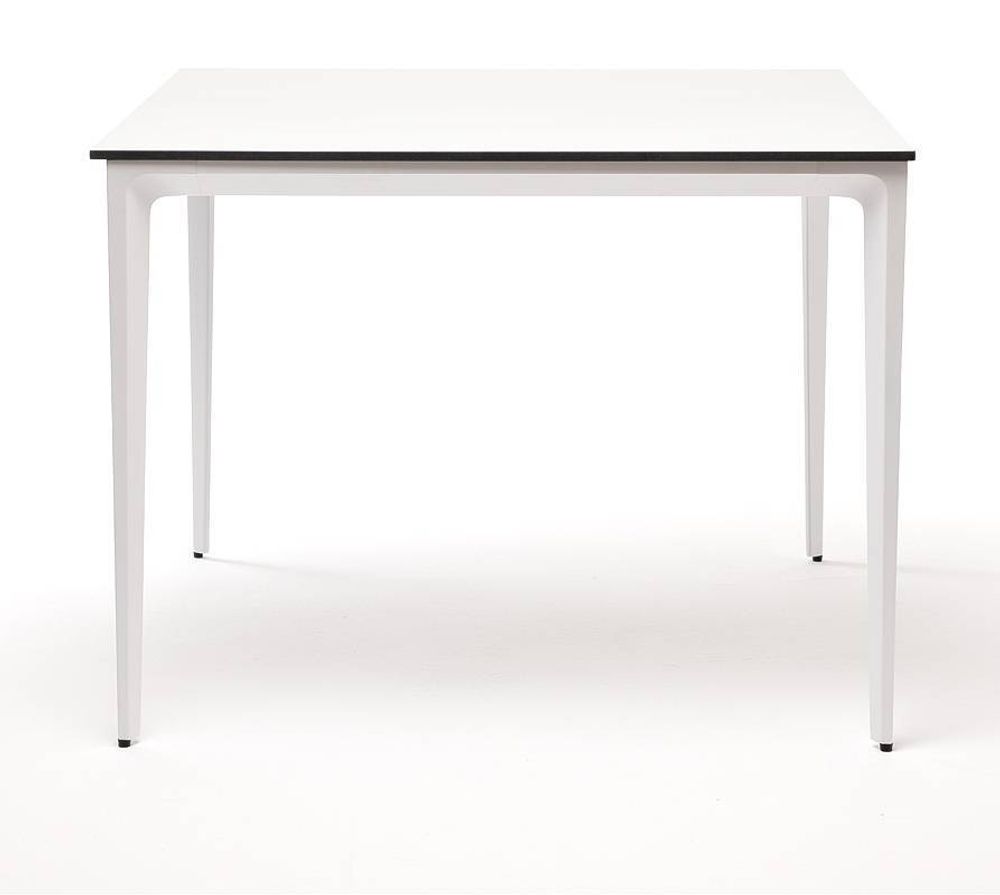 "Малага" обеденный стол из HPL 90х90см, цвет молочный, каркас белый