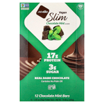 NuGo Nutrition, Slim®, веганские протеиновые батончики, шоколад и мята, 12 батончиков по 45 г (1,59 унции)