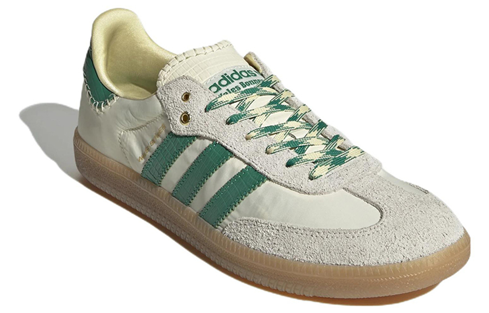 Wales Bonner x adidas originals Samba three-striped wear-resistant non-slip low-top sneakers for men and women the same beige green