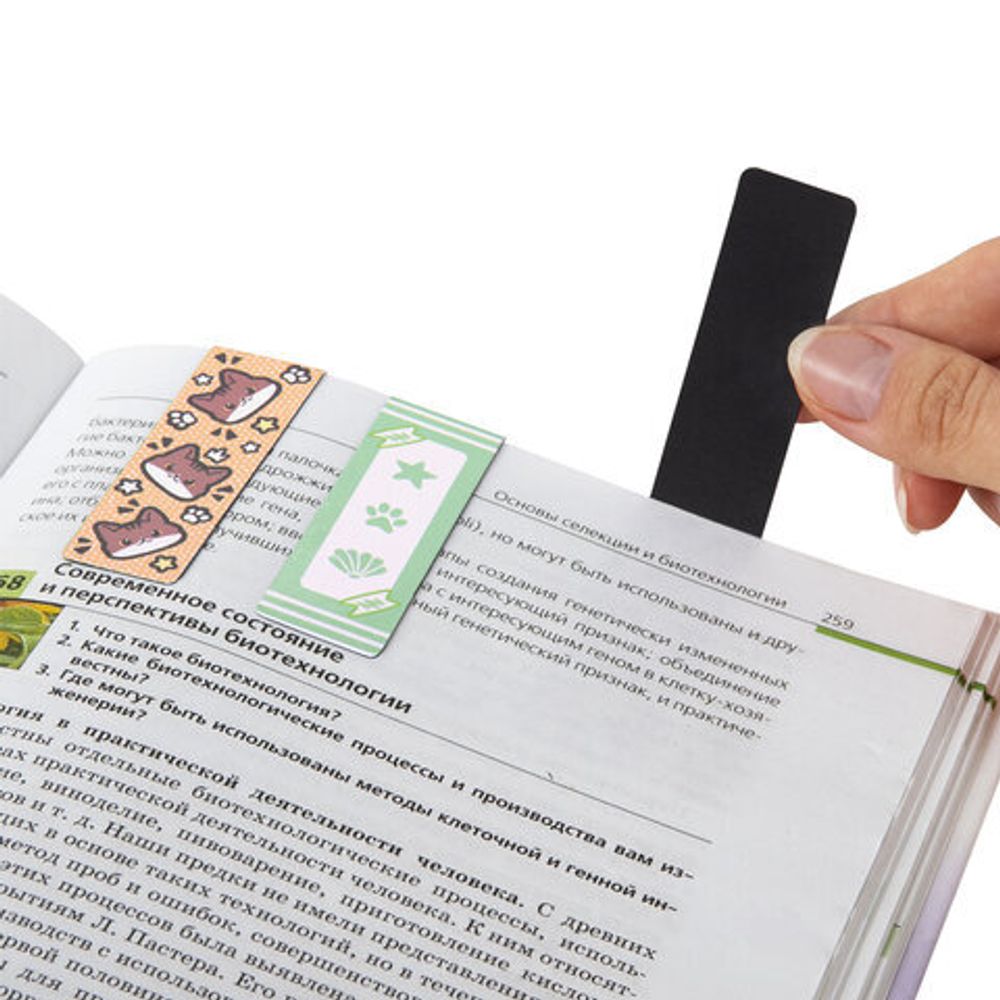 Закладки для книг МАГНИТНЫЕ, "МИЛЫЕ КОТЫ", набор 6 штук, 60x20 мм, BRAUBERG, 116985