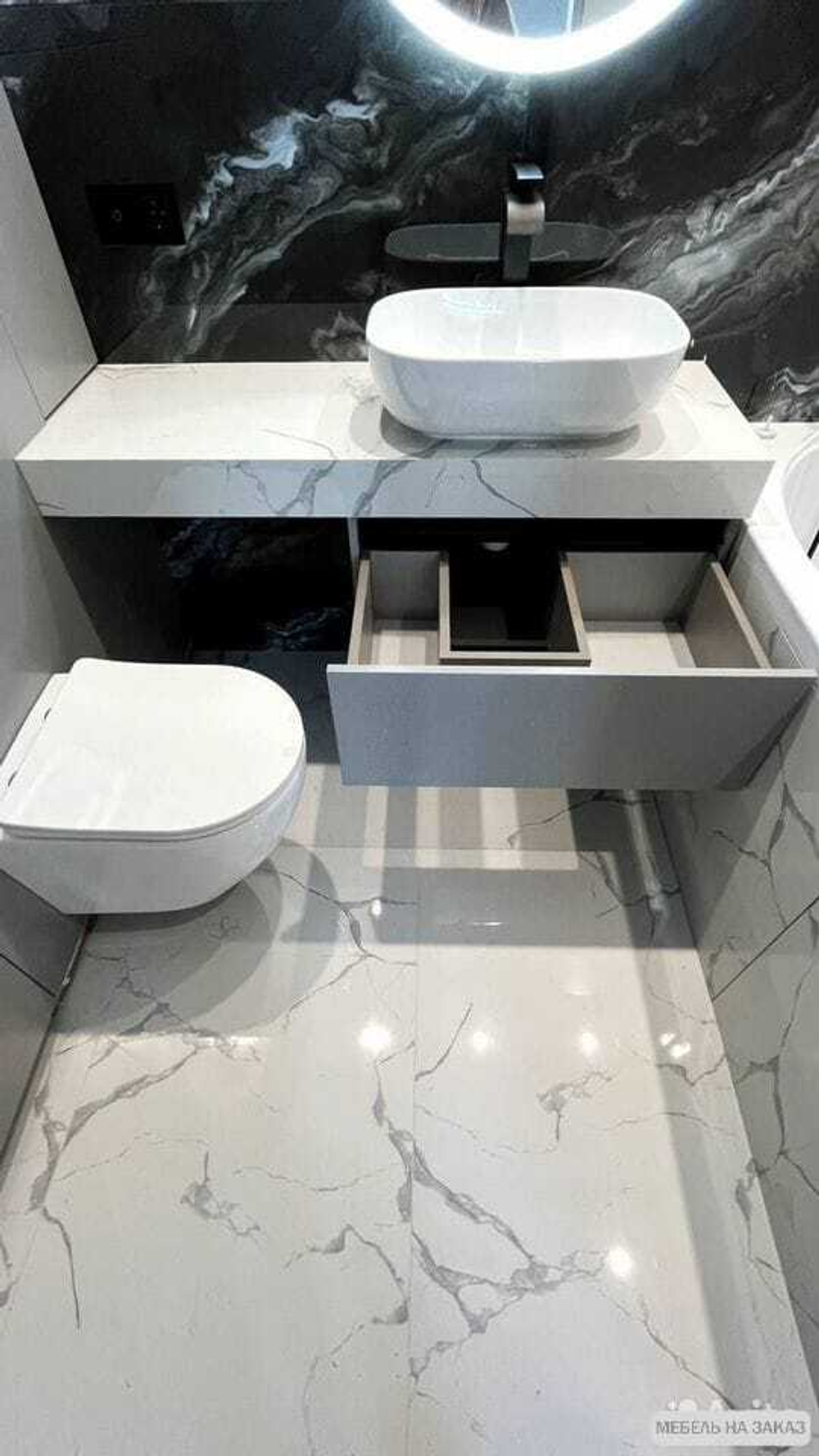 Тумба под раковину и шкаф в санузел