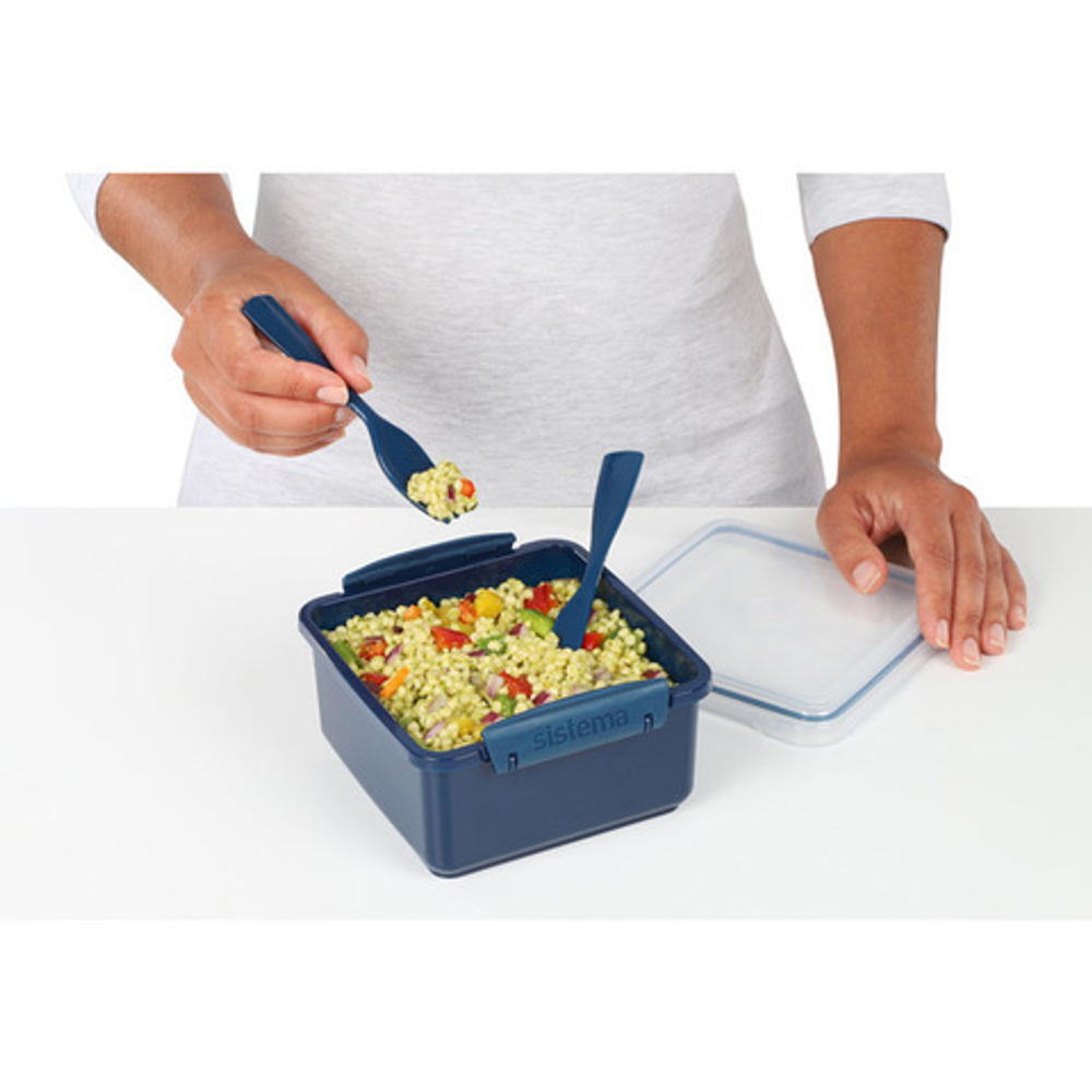 Контейнер с приборами 1.2л Sistema Renew синий