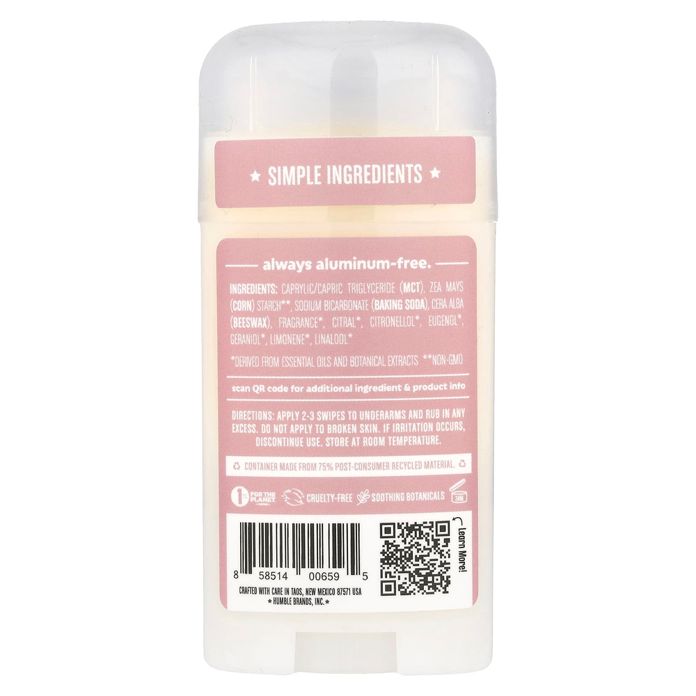 Humble Brands, Дезодорант без алюминия, марокканская роза, 70 г (2,5 унции)