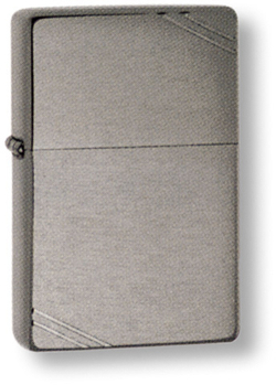 Легендарная классическая американская бензиновая широкая зажигалка ZIPPO Classic Brushed Chrome™ серебристая матовая из латуни и стали ZP-230