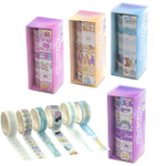 Декоративная клейкая лента Alingar, 15 мм х 2 м, 6 шт, "Котики", асcорти, в индивидуальной упаковке