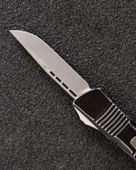 Автоматический складной нож SteelBro Microtech Troodon S/E Stonewash Distressed Black VG-10 139-10DBK (черный)