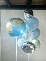 Шар-глобус с надписью «Открывай любые горизонты» и композиция ко Дню знаний