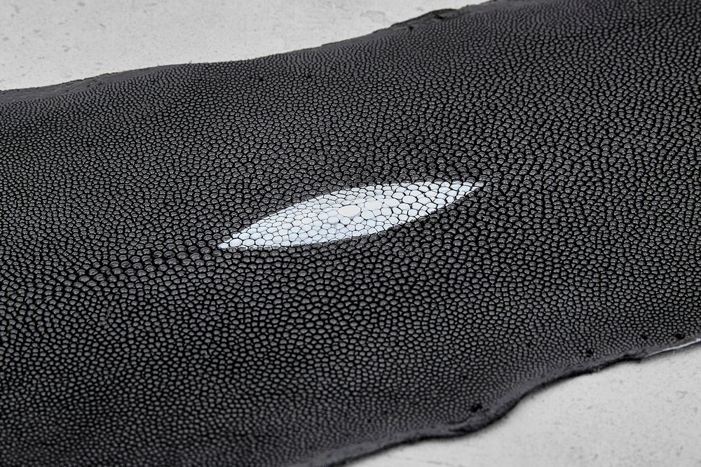 Кожа ската 245х120мм (черная глянцевая)