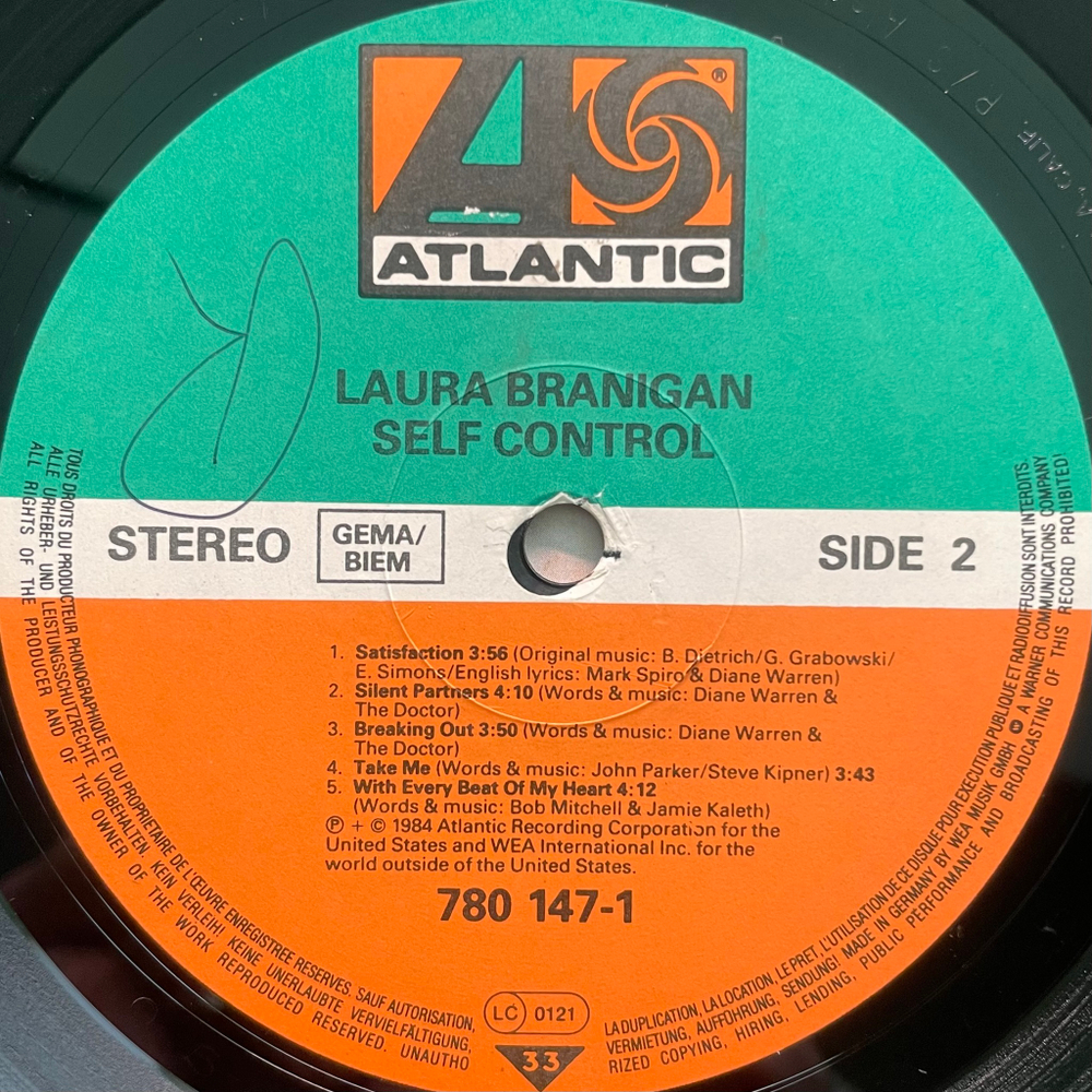 Laura Branigan - Self Control (Германия 1984г.)