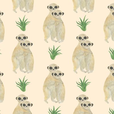 Сурикаты акварель