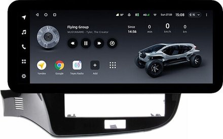 Магнитола Mitsubishi Outlander 3 2019-2022 (левый руль, прямоугольный климат) - Teyes LUX ONE ROUND монитор 12.3" 2K QLED на Android 10, CarPlay, 4G SIM-слот