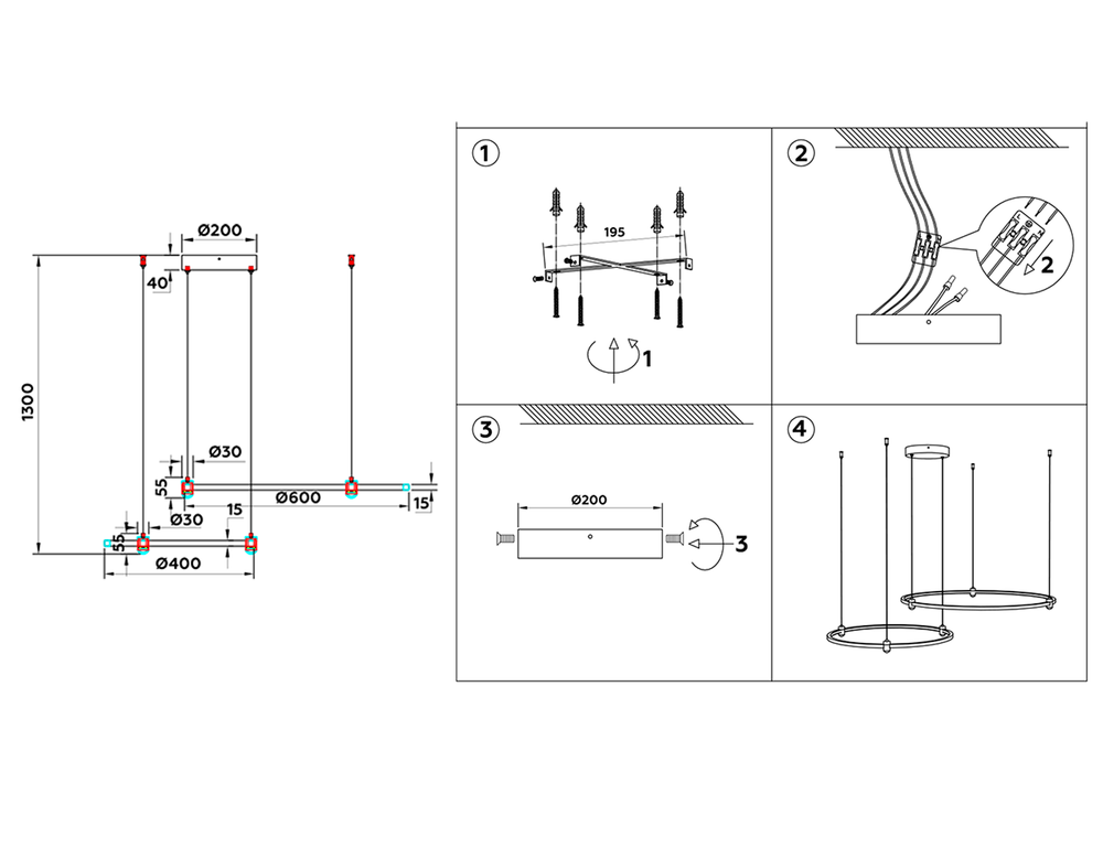 Ambrella Подвесной светодиодный светильник LineTech FL5521