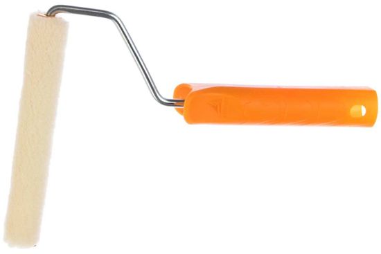 Мини-валик STAYER ВЕЛЮР, 100% шерсть, ворс 4мм, ручка 6мм, 15х160мм