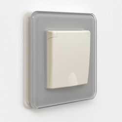 Розетка с заземлением и со шторками, без рамки с крышкой Werkel айвори матовый W1171262