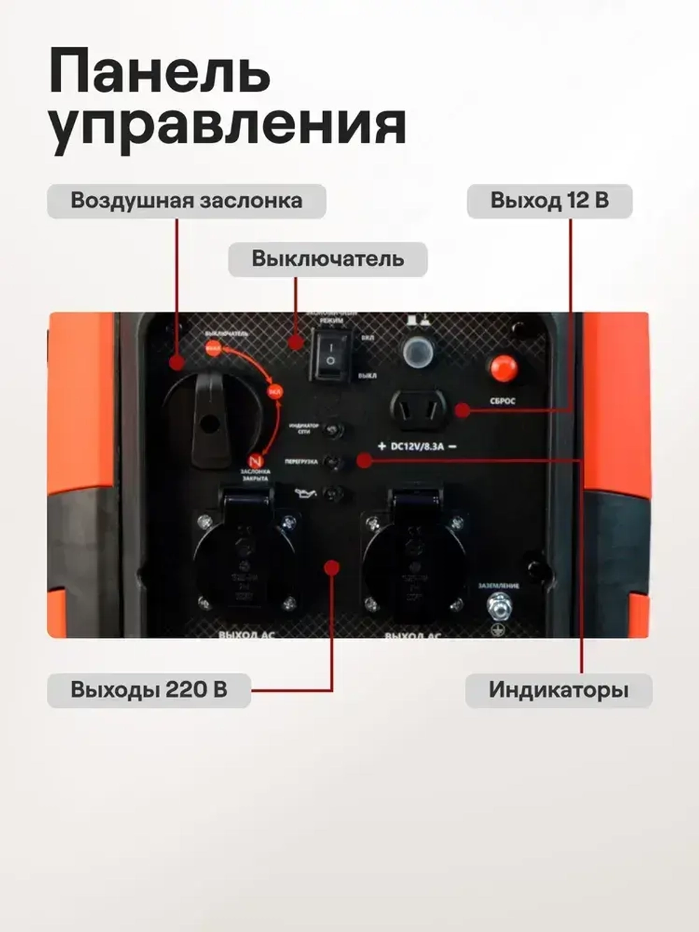 Генератор бензиновый инверторный Brait BR-2000i ( 2 кВт, бак 5.6 л, ручной запуск ) / бензогенератор / резервный источник питания
