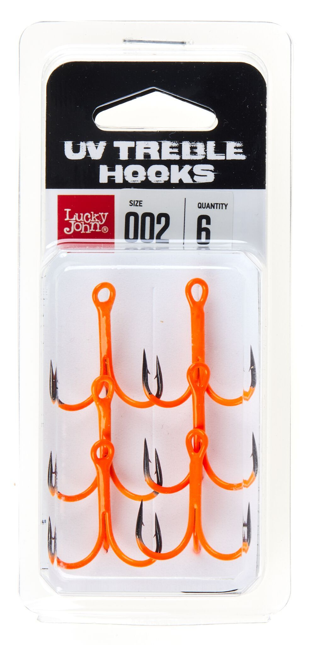Крючки-тройники Lucky John  Orange UV LJH201 разм.002 6 шт.