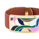 Браслет Fiore Luna на коричневом кожаном ремешке CB13600-19