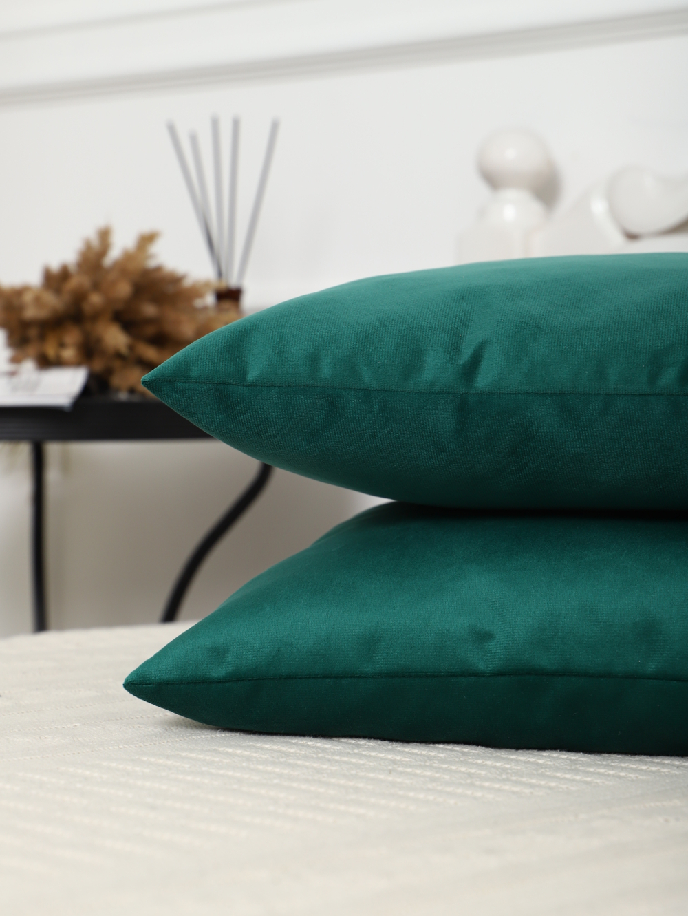 Подушки декоративные 40х40 со съемным чехлом 2шт зеленые