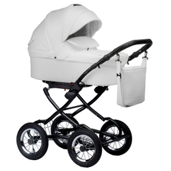 Детская коляска Indigo Barbara Eco Classic 2 в 1 Be05 белая кожа