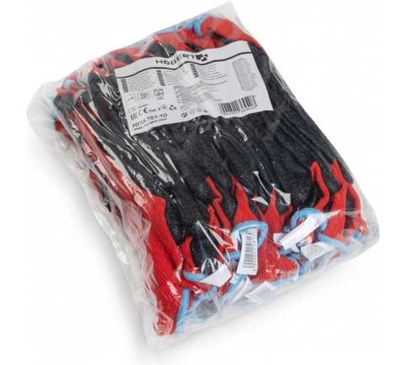 Перчатки рабочие с вспененным латексом RODER Högert (12 пар), арт. HT5K751