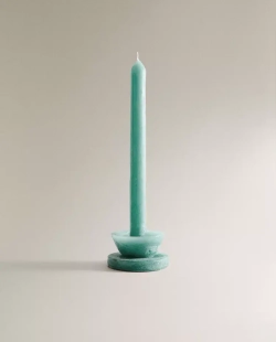 ZARA HOME ДЕКОРАТИВНАЯ СВЕЧА С ПОДСТАВКОЙ, СИНИЙ