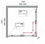 Душевой уголок BelBagno Uno 100х100 UNO-195-A-2-100-C-Cr профиль Хром стекло прозрачное