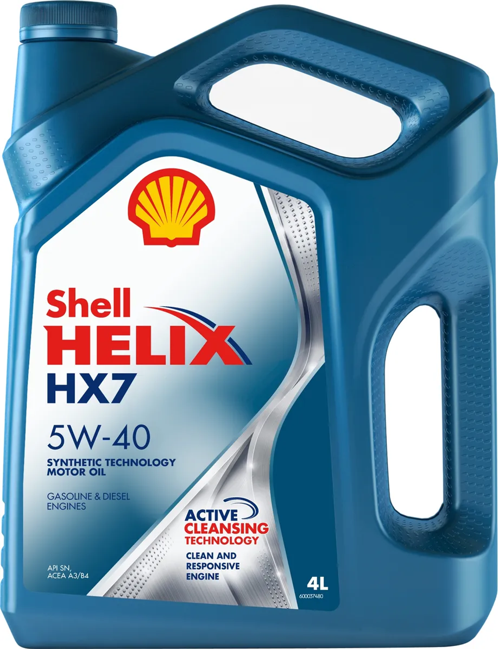 Моторное масло Shell Helix HX7 5W-40, полусинтетическое, 4 л