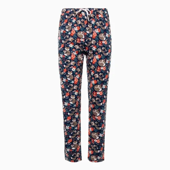 Брюки женские с принтом, цвет синий, размер 46
