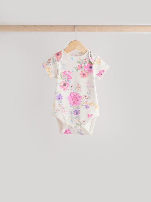 Боди с коротким рукавом для малышей Next E19-739, 3 шт., Молочный, Белый, Голубой