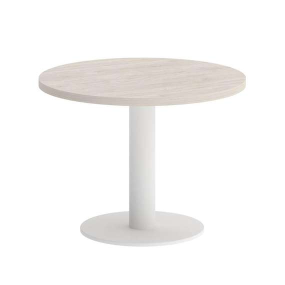 Onix Direct Стол журнальный круглый O.SJ-1 Денвер Светлый/Металл Белый 600*600*450