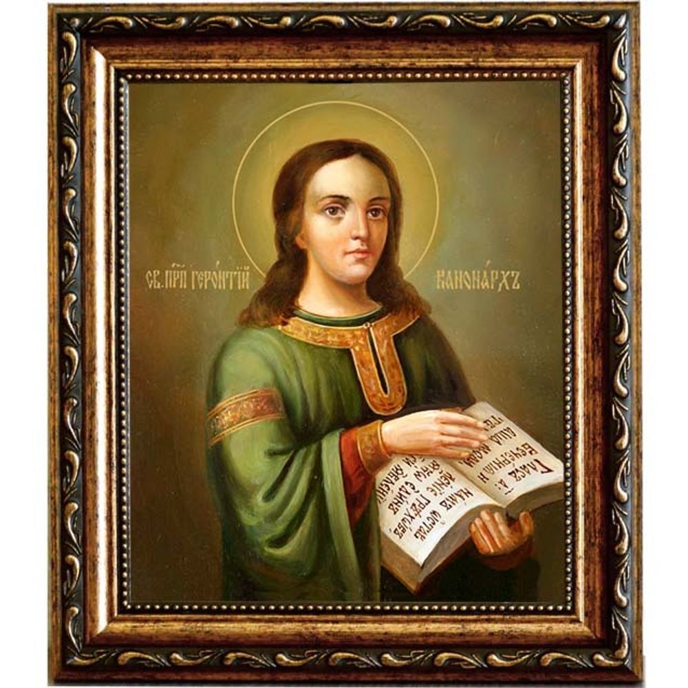 Геронтий Печерский, преподобный канонарх. Икона на холсте.