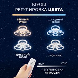 Светильник потолочный светодиодный Rivoli Marion 6108-106 108 Вт LED 2800К - 6200К модерн с пультом