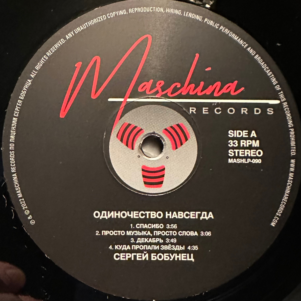 Сергей Бобунец- Одиночество навсегда (2022г.)