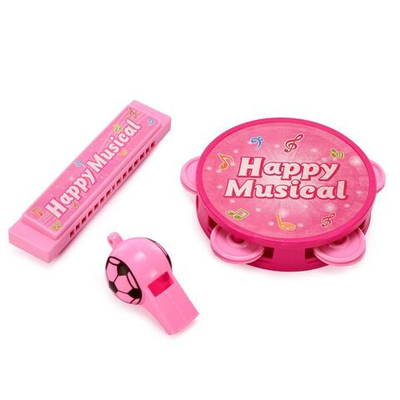 Набор муз.инструментов, розовый, пакет 383-41