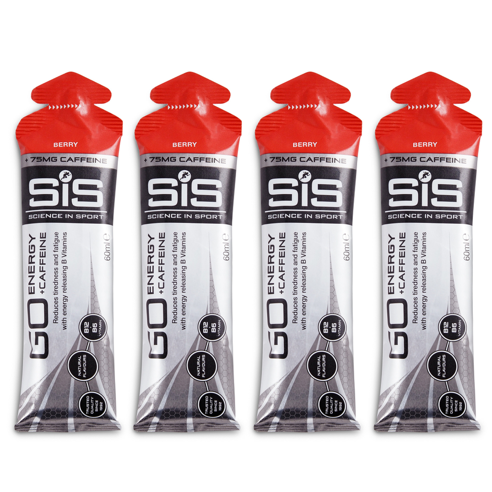 Гель энергетический с кофеином 75 мг SIS Go PLUS Caffeine Gel, Ягоды, 60мл 4шт