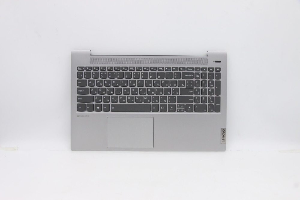 Верхняя панель с клавиатурой (топкейс) для ноутбука Lenovo ideapad 5-15ARE05 81YQ раскладка - русская, с подсветкой, с фингерпринтом, серый (5CB1A24874), оригинал