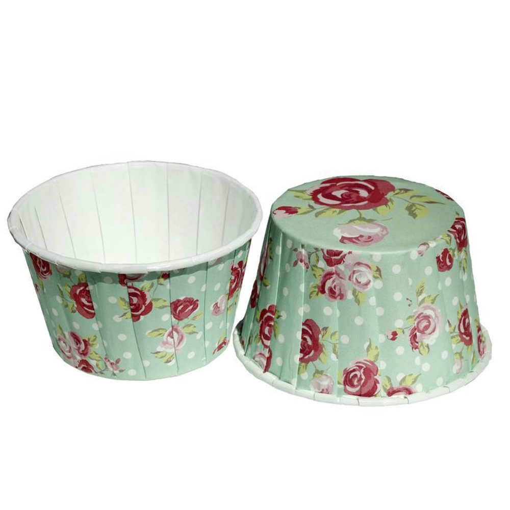 Формы бумажные с ламинацией «Маффин» 50х40 мм (Розовый сад) 100 шт