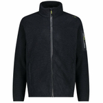 Толстовка флисовая CMP Men's jacquard Knit-Tech fleece with rhombus motif, артикул 38H2237, цвет ANTRACITE-GREY-YELLOW FLUO (31UF)
