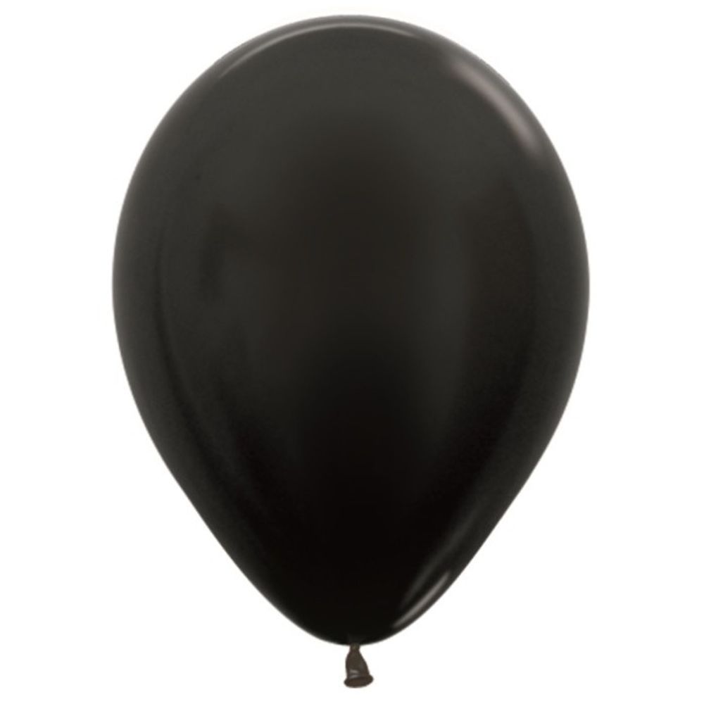 Воздушные шары Sempertex, цвет 580 металлик, чёрный, 100 шт. размер 5&quot;