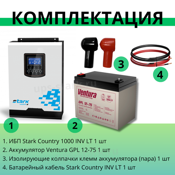 Комплект ИБП SC 1000 INV LT + GPL 12-75