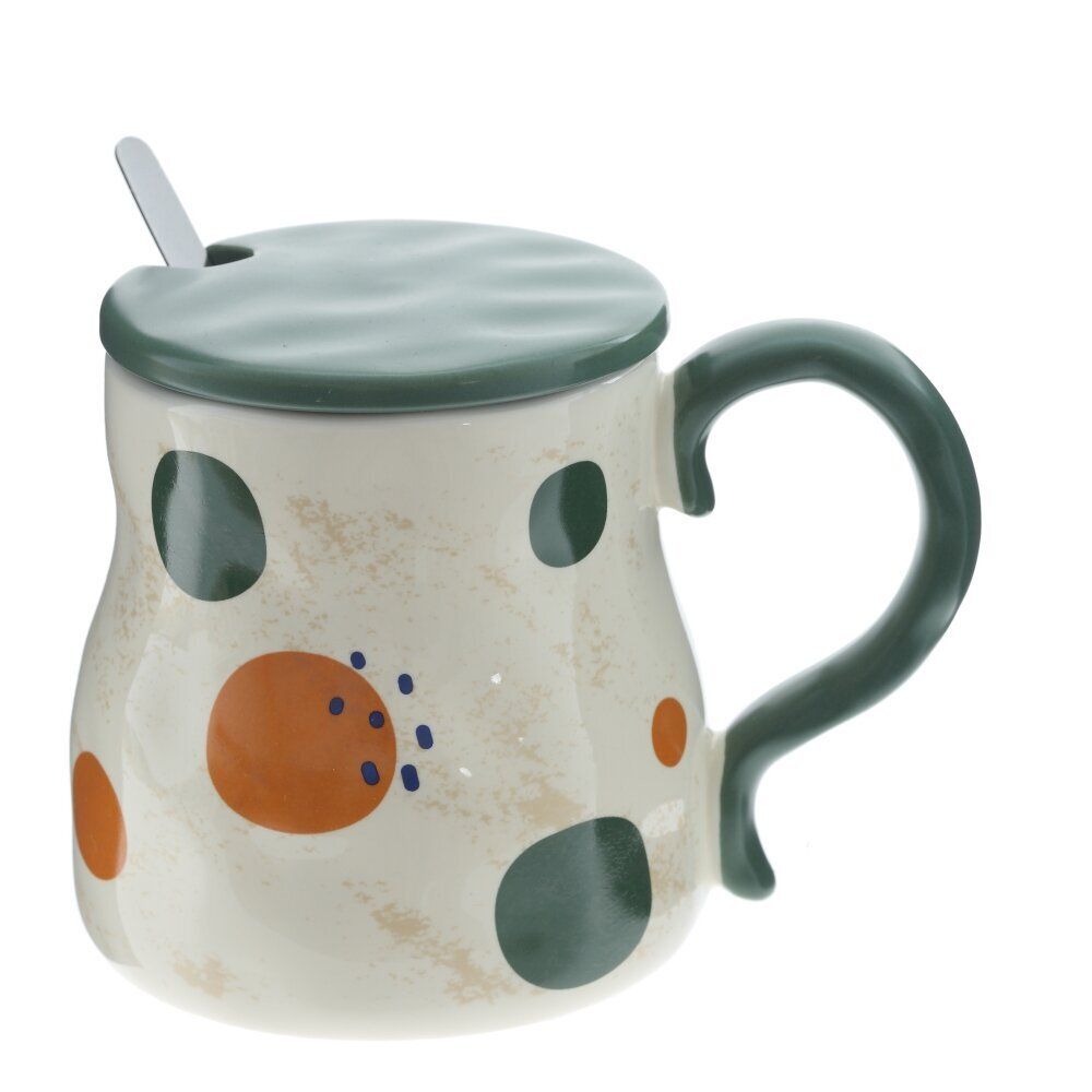 GAEM Кружка с крышкой и ложкой, 400 мл, L14 W10 H10 см, 4в.