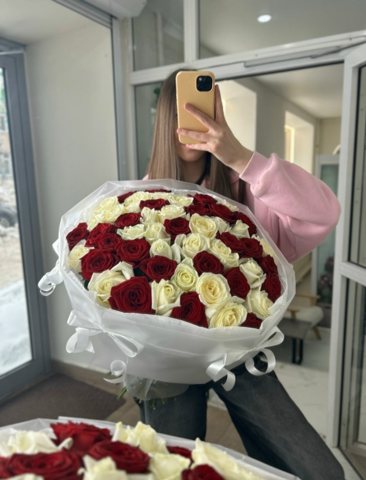 Букет из 51 розы 60 см Россия