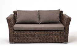 "Капучино" диван из искусственного ротанга (гиацинт) двухместный, цвет коричневый