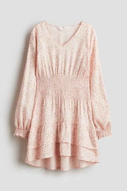 H&M Платье с плиссированными деталями, розовый